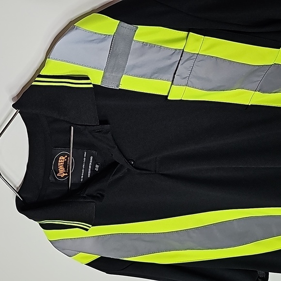 Pioneer XL black class 1 storm master fluorescent short sleeve shirt - Picture 3 of 7